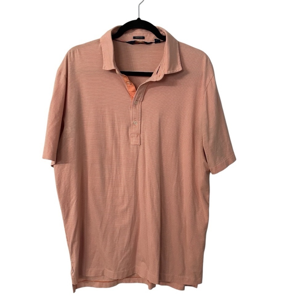 Polo Golf Ralph Lauren Men’s Short Sleeve Salmon & White Striped Polo Sz L GUC